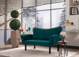 Atelier Del Sofa Chatto - Sofá-Cama de 2 Plazas Azul Petróleo